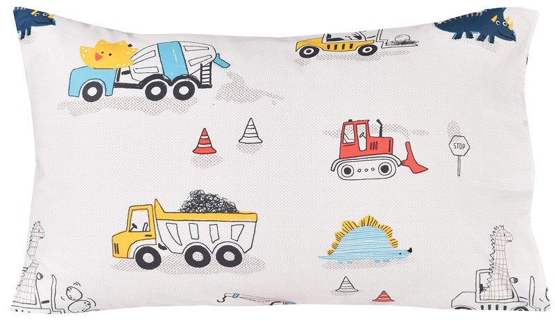 J-pinno J pinno Dinosaur Construction Work Digger Cars Vehicle Cute Cozy Fun Full Sheet Set for Kids Girls Children 100% Cotton Flat Sheet + Fitted Sheet + Pillowcase Bedding Set (Dinosaur  Full) - Image 3